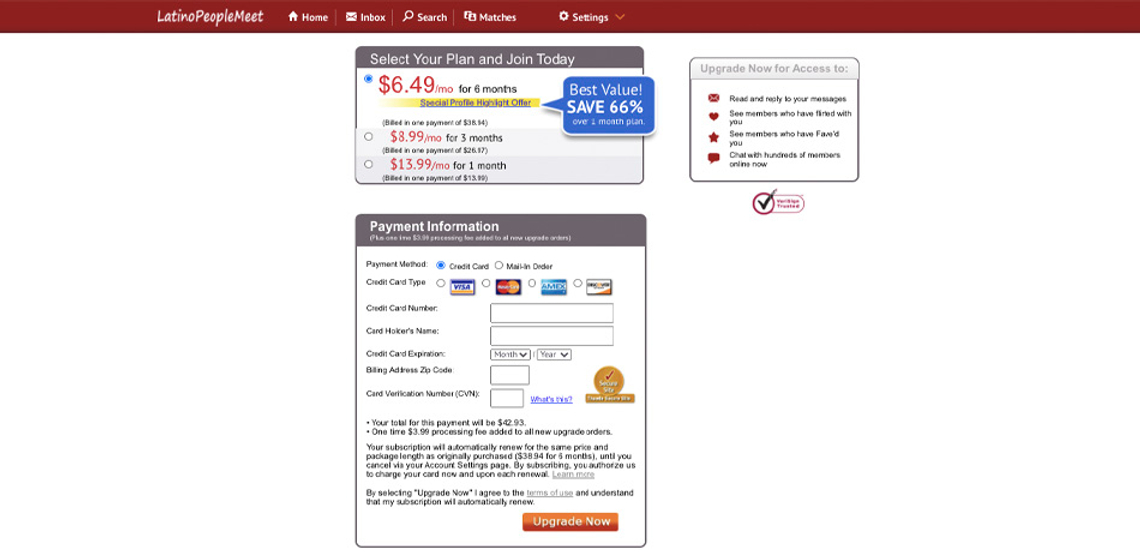 latinopeoplemeet payments