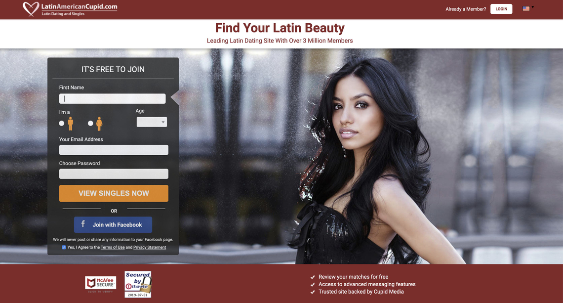 latinamericancupid site screen