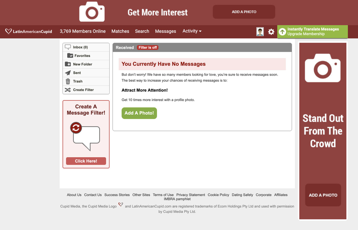 latinamericancupid chat screen